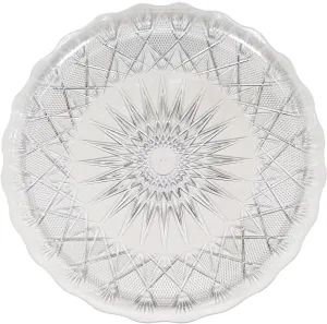 11.8" Round Tray - Clear Plastic Diamond - LHP118