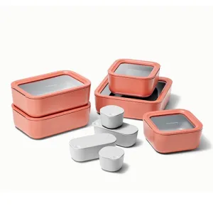 14pc Glass Food Storage Set, Perracotta