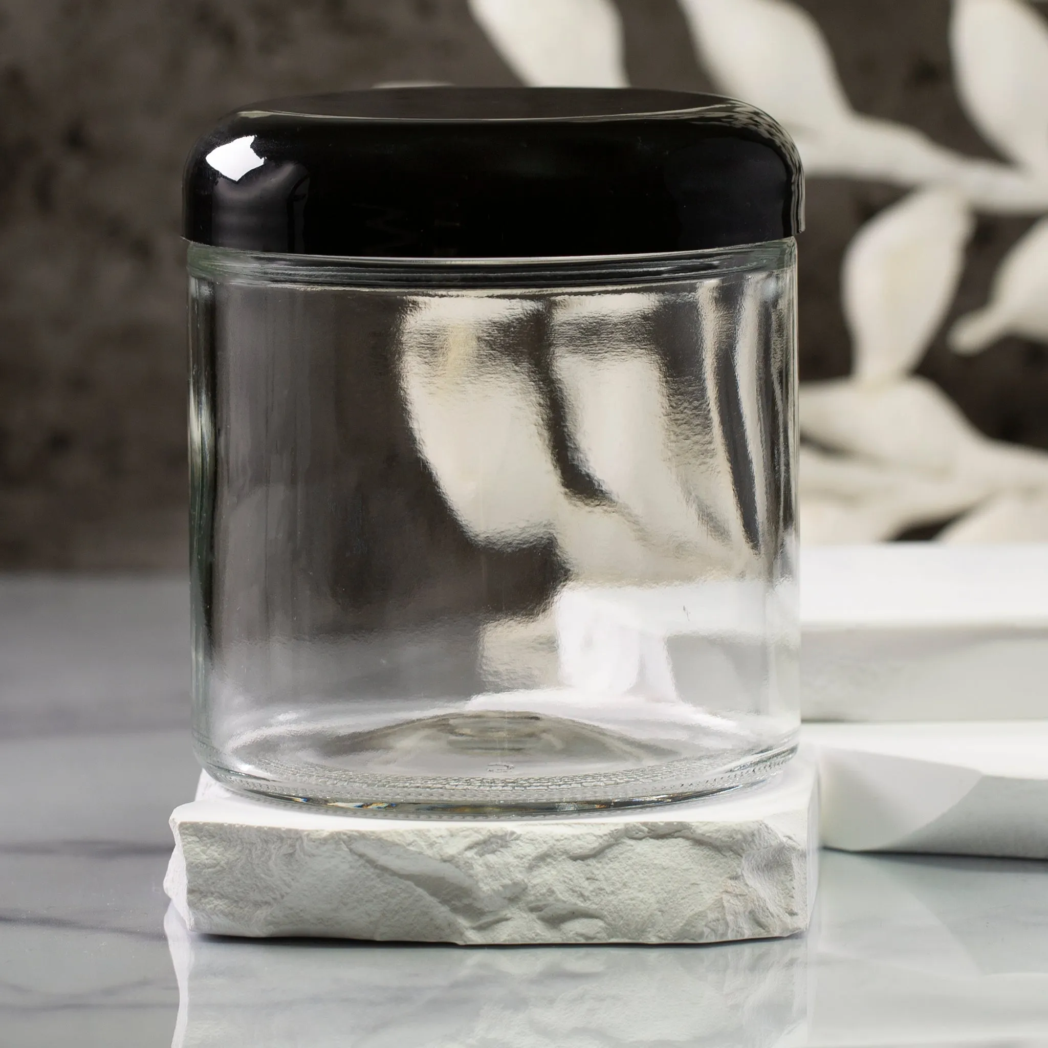 16 oz Clear Glass Jar with 89-400 Neck