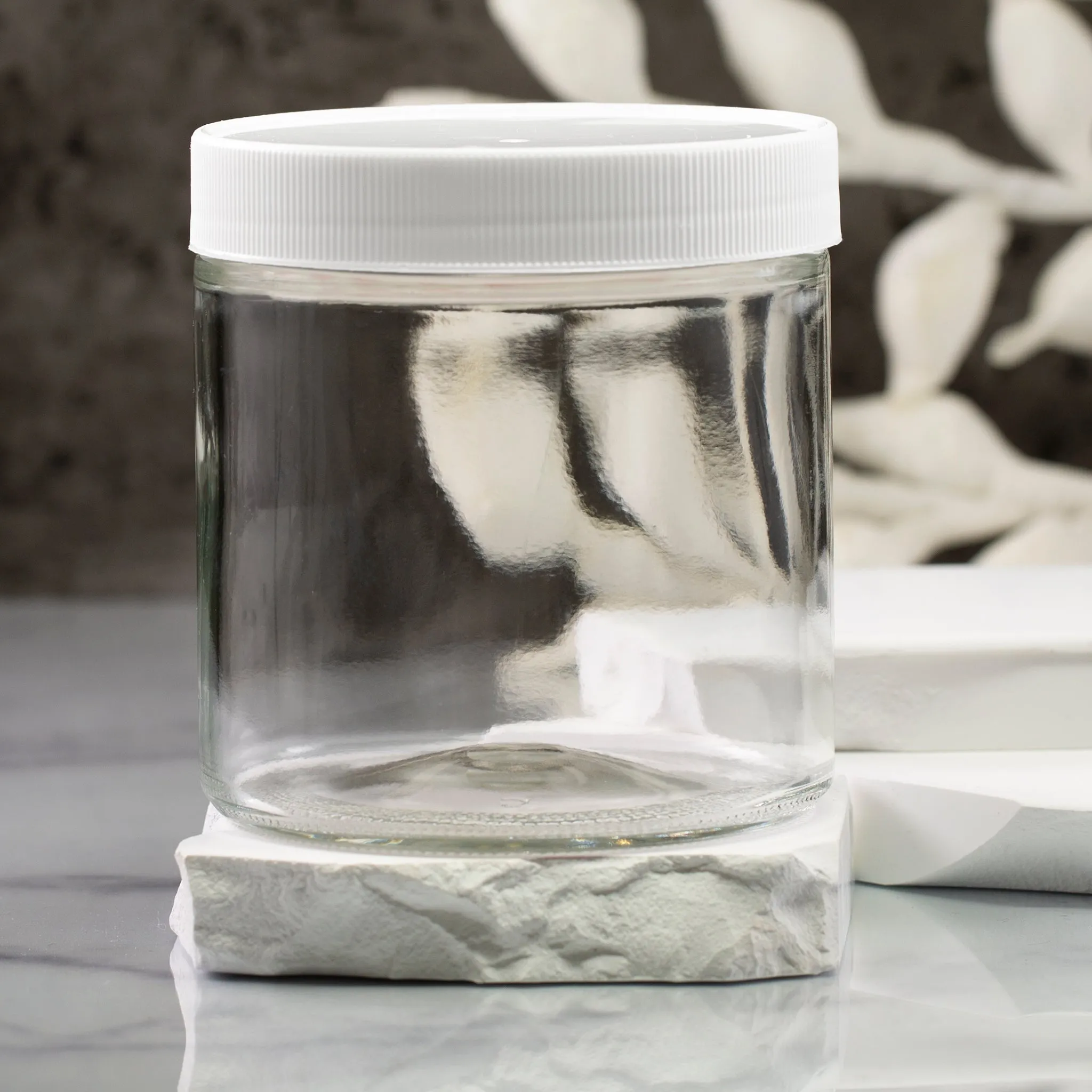 16 oz Clear Glass Jar with 89-400 Neck