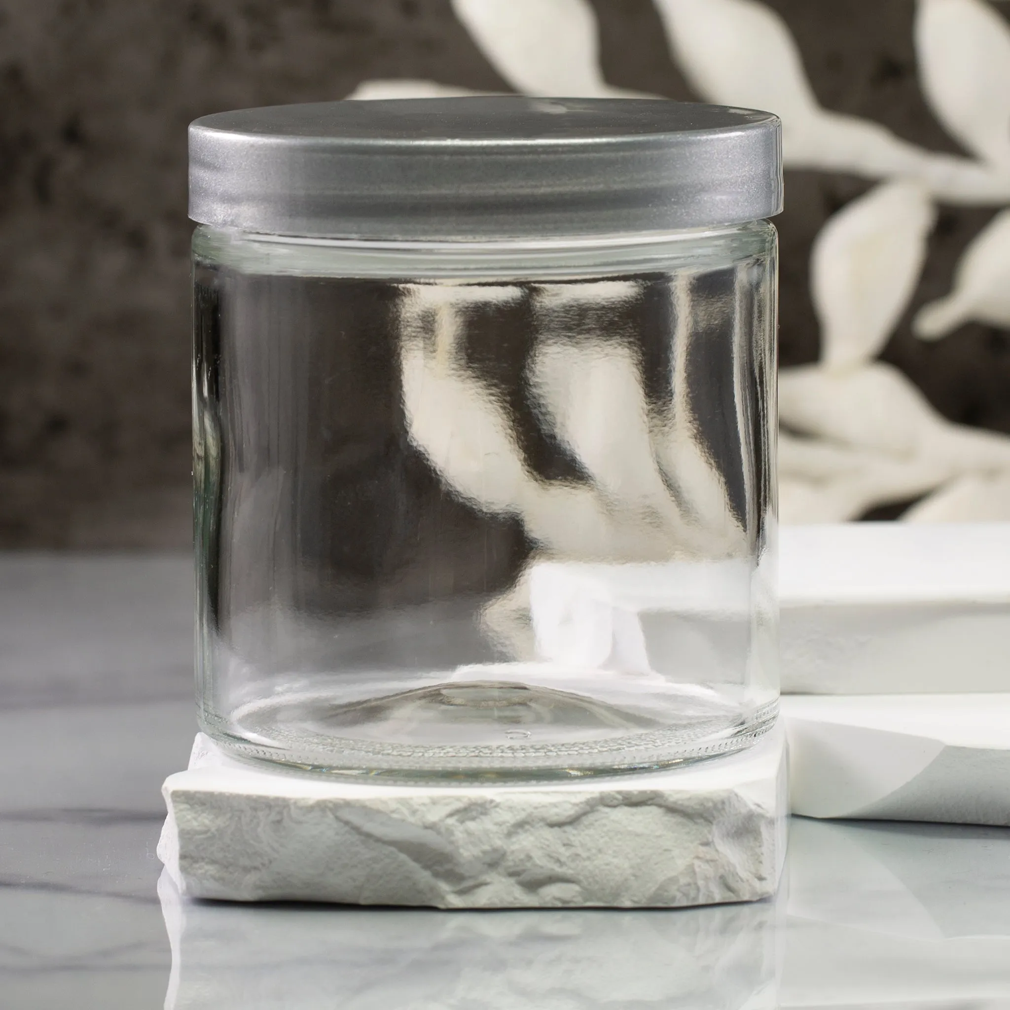 16 oz Clear Glass Jar with 89-400 Neck