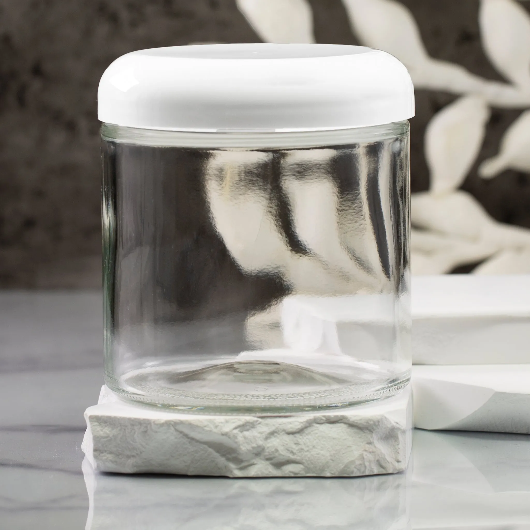 16 oz Clear Glass Jar with 89-400 Neck