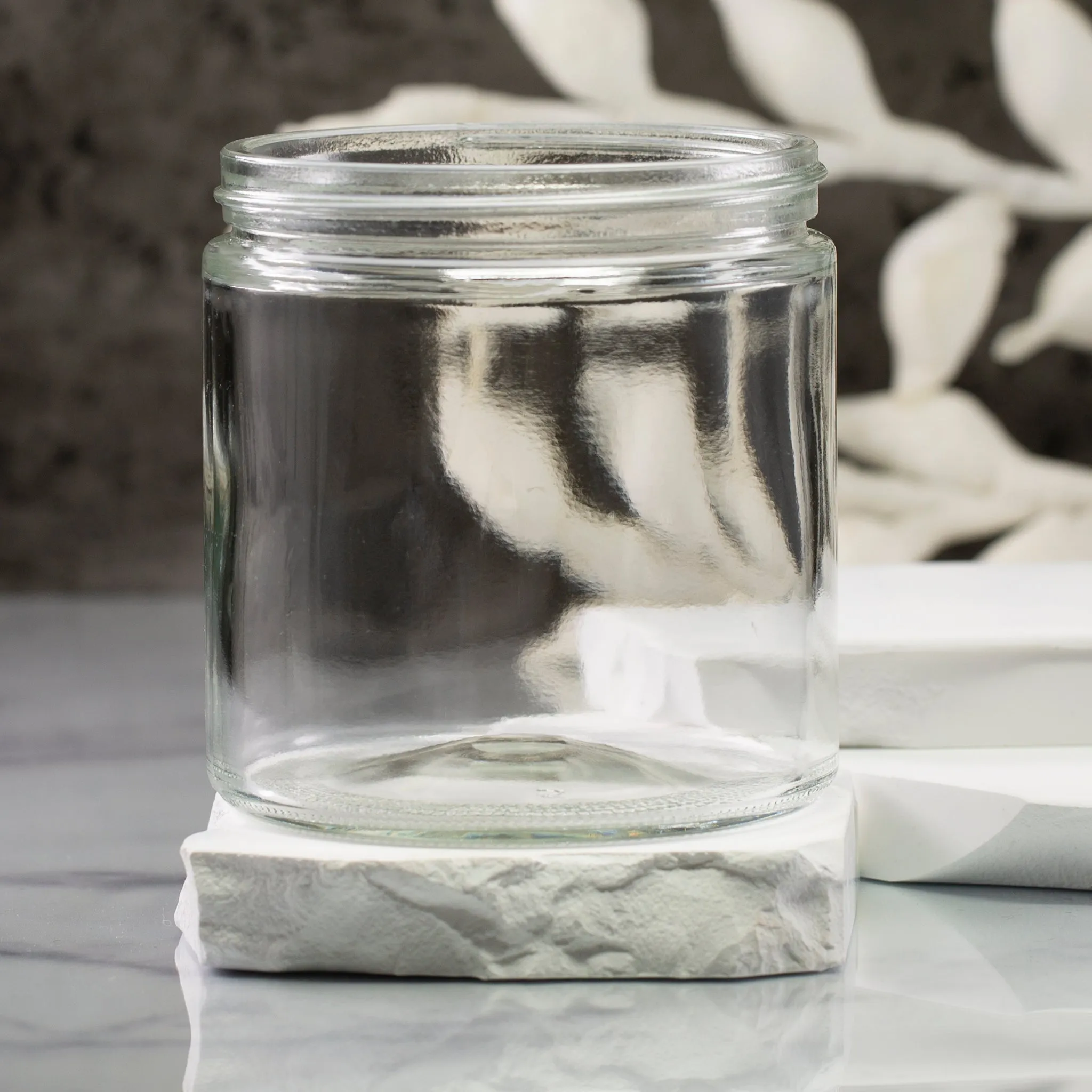 16 oz Clear Glass Jar with 89-400 Neck