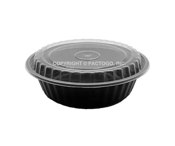 16 oz. Round Black 6" Container With Lid Combo 150/CS