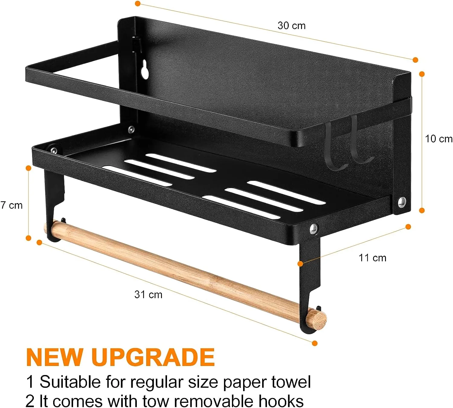 2 in 1 Magnetic Spice Rack with Hooks