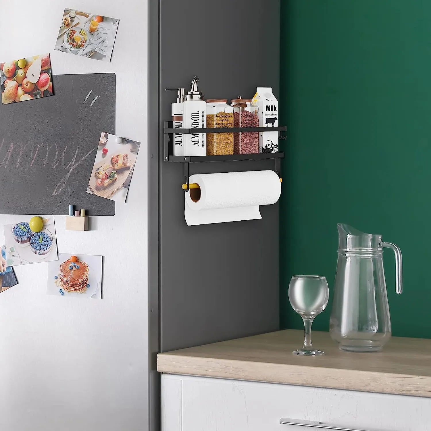 2 in 1 Magnetic Spice Rack with Hooks