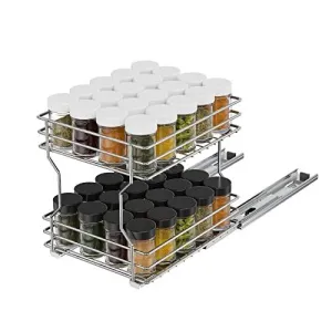 2-Tier Spice Rack Pull Out Drawers For Kitchen Cabinets