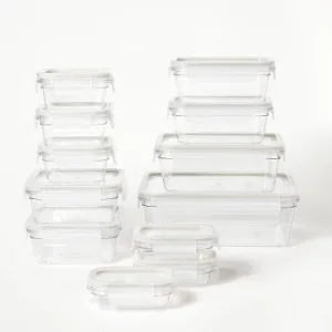 24pc (set of 12) Plastic Food Storage Container Set with Lids Clear - Figmint