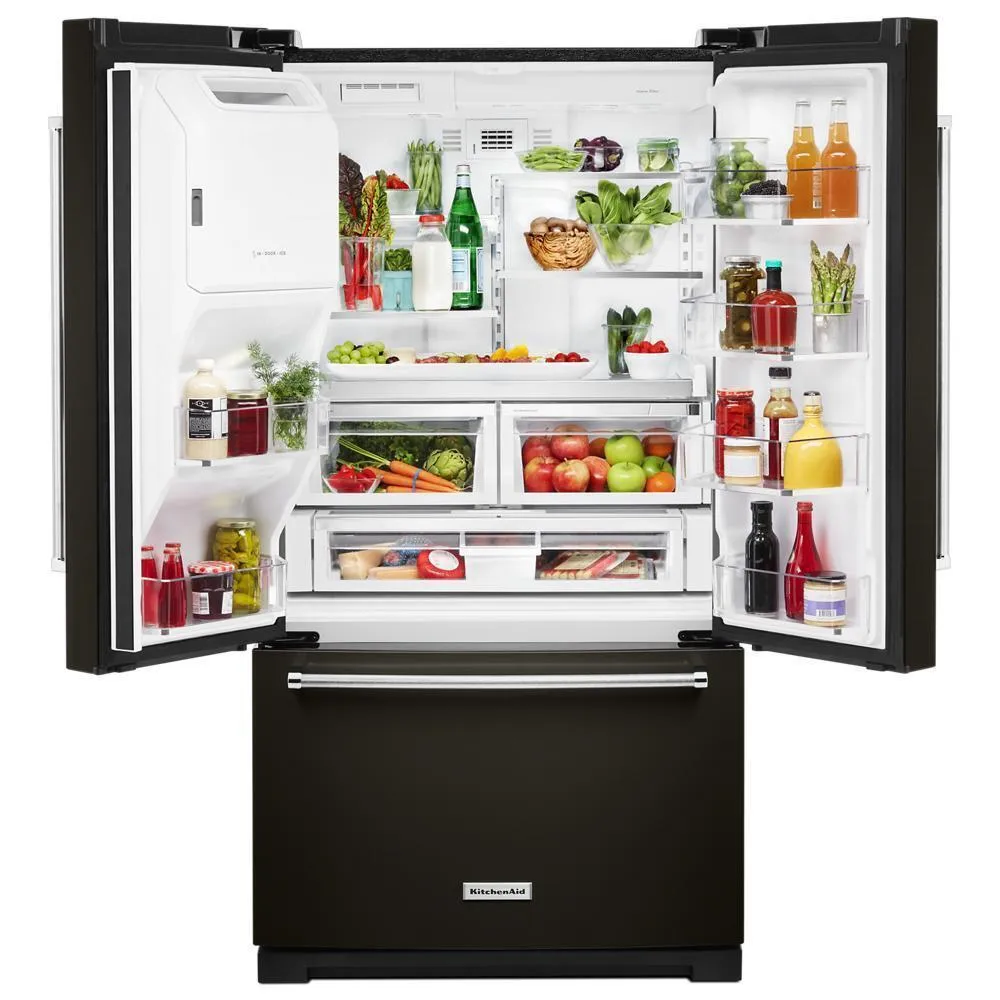 26.8 cu. ft. 36-Inch Width Standard Depth French Door Refrigerator with Exterior Ice and Water and PrintShield™ Finish