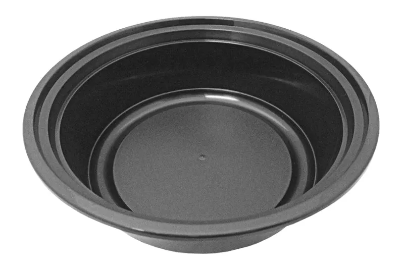 32 oz. Round Black 7" Container w/Lid Combo 150/CS