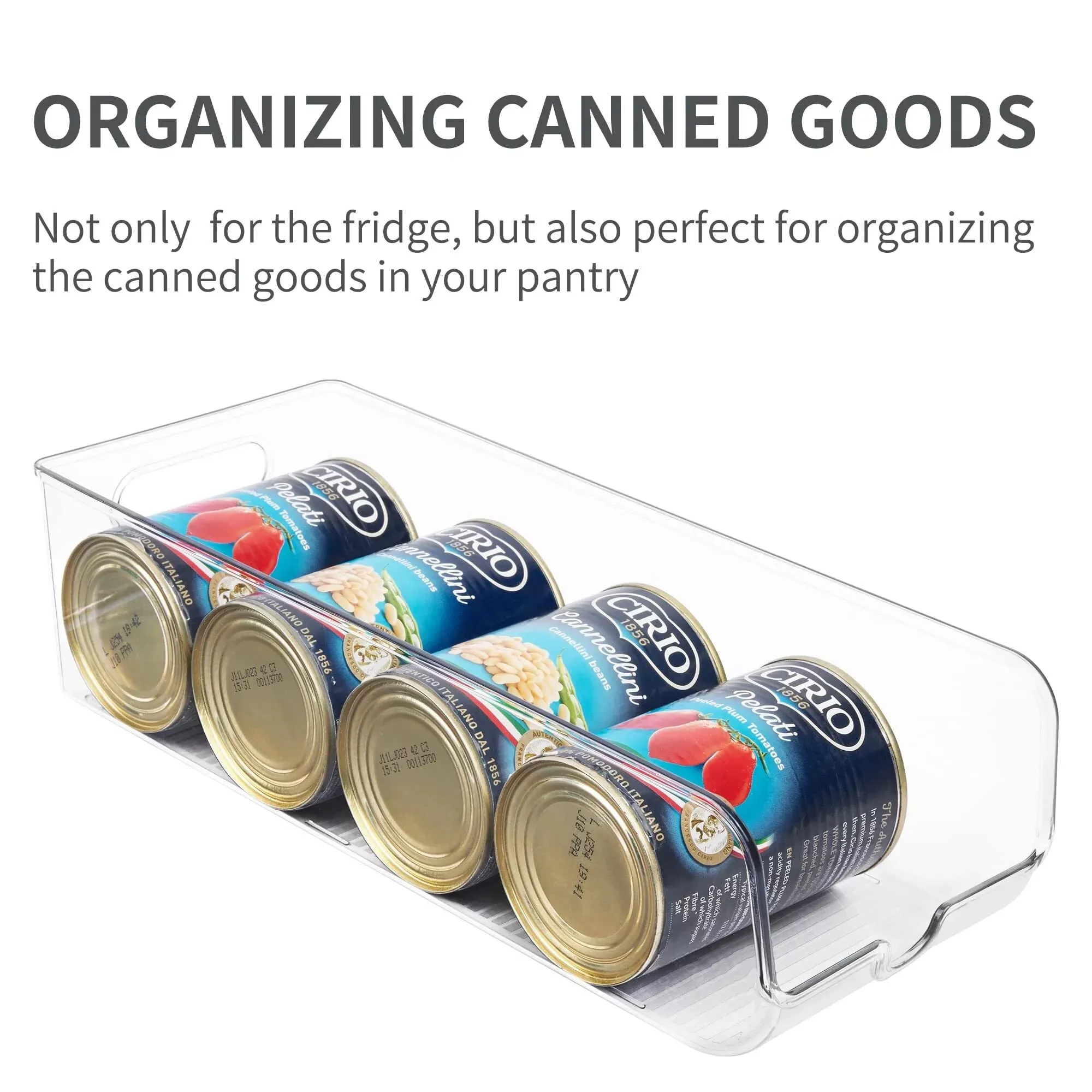 4 Pack Soda Can Organizer,  Drink Can Holder for Refrigerator, Pantry, Fridge Can Dispenser, Clear