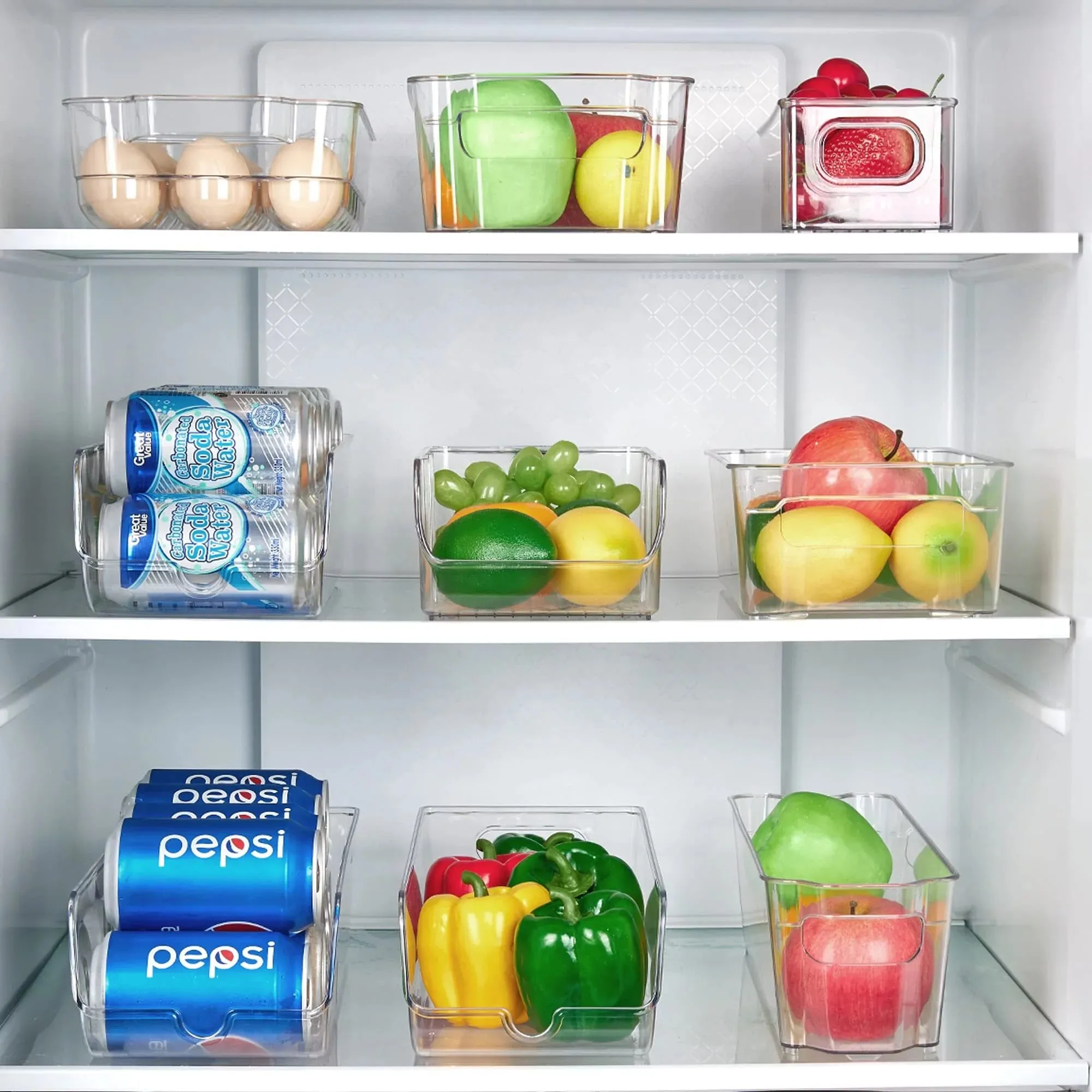 4 Pack Soda Can Organizer,  Drink Can Holder for Refrigerator, Pantry, Fridge Can Dispenser, Clear