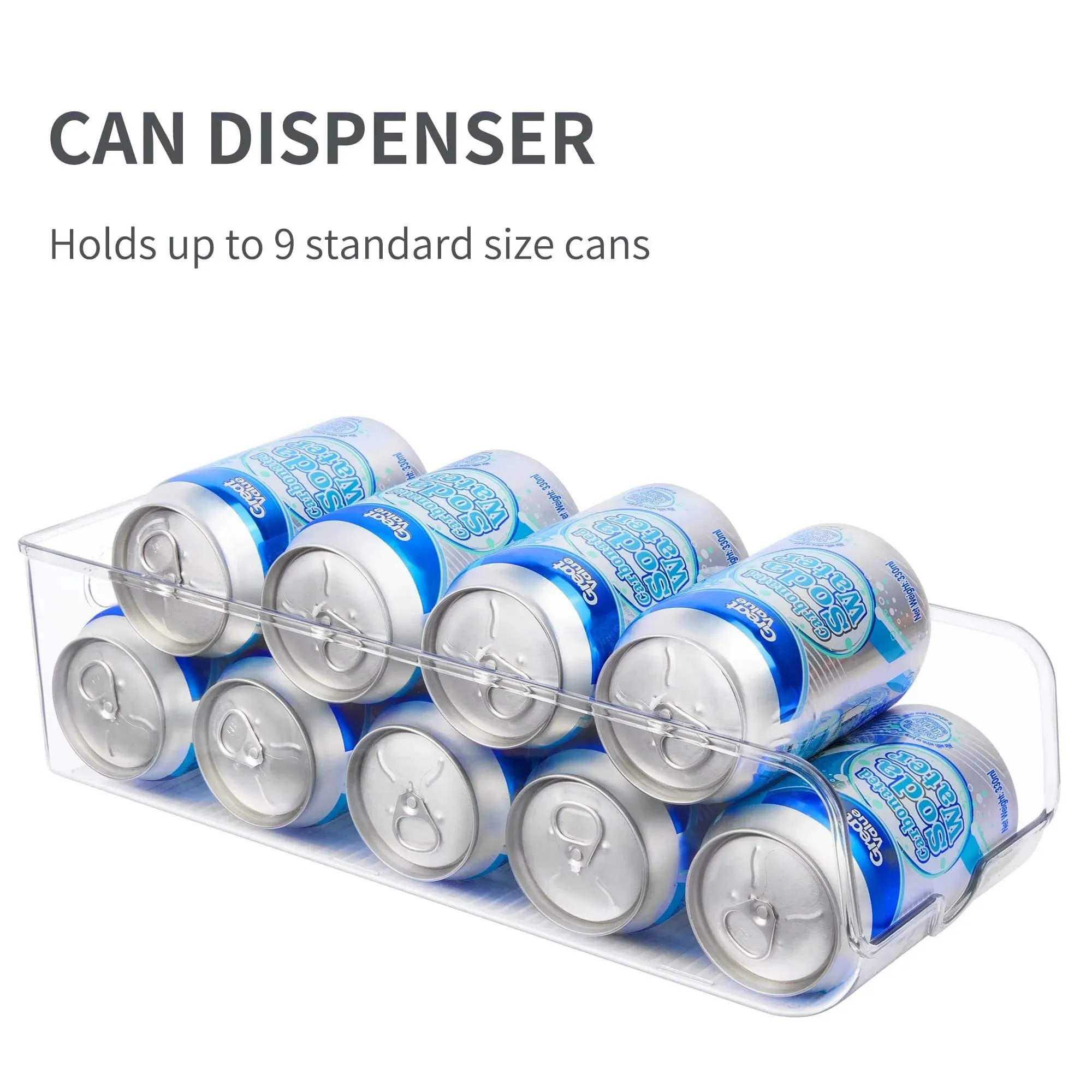 4 Pack Soda Can Organizer,  Drink Can Holder for Refrigerator, Pantry, Fridge Can Dispenser, Clear
