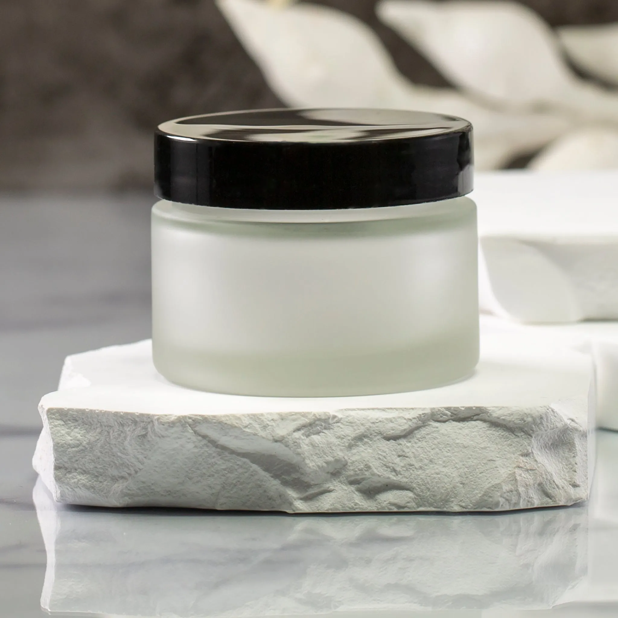 50 ml Frosted Glass Jar with 53-400 Neck