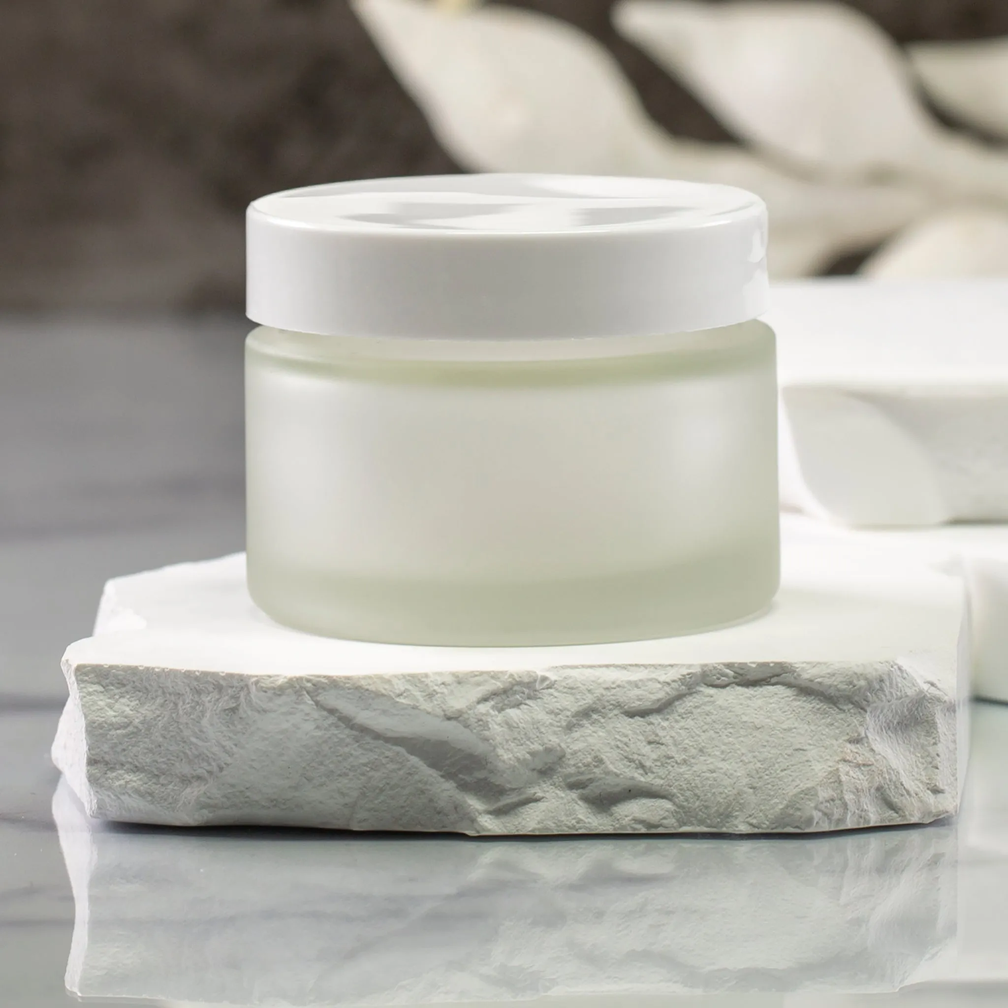50 ml Frosted Glass Jar with 53-400 Neck