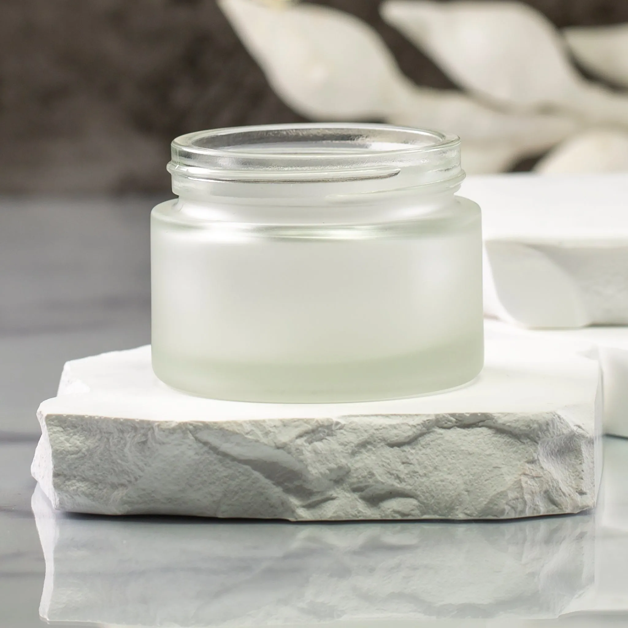50 ml Frosted Glass Jar with 53-400 Neck