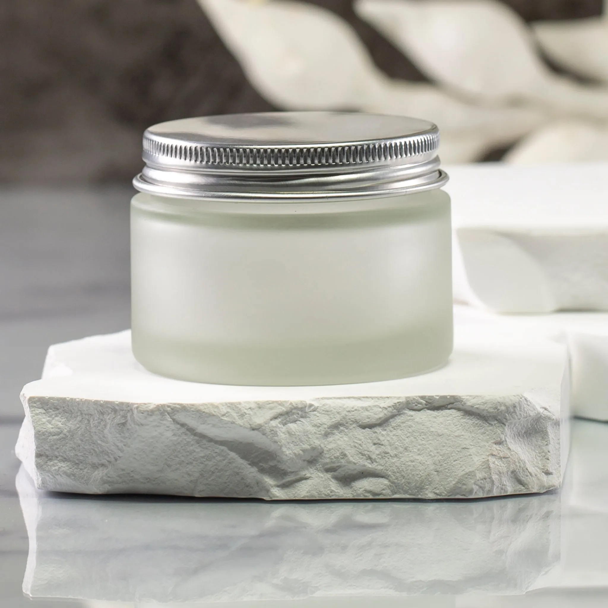 50 ml Frosted Glass Jar with 53-400 Neck