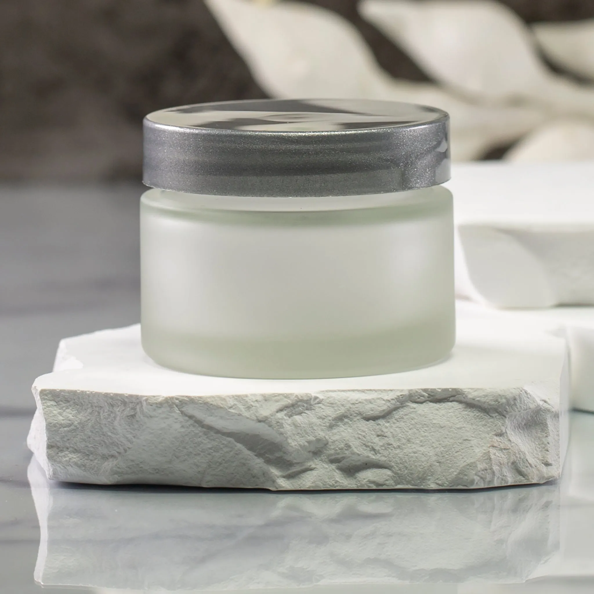 50 ml Frosted Glass Jar with 53-400 Neck