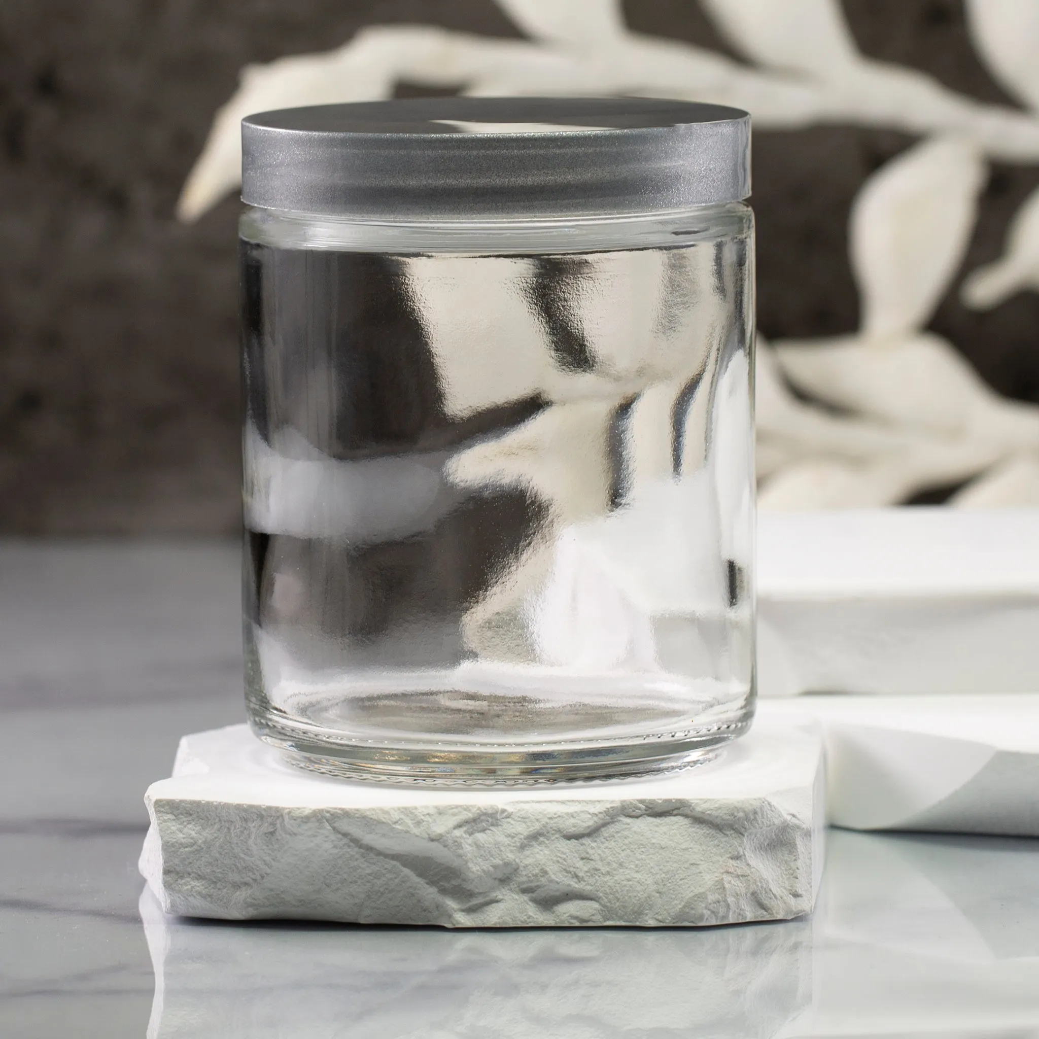 8 oz Clear Glass Jar with 70-400 Neck