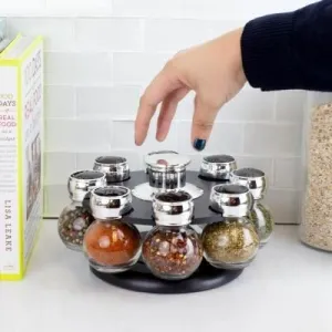 8IN1 REVOLVING SPICE JAR RACK