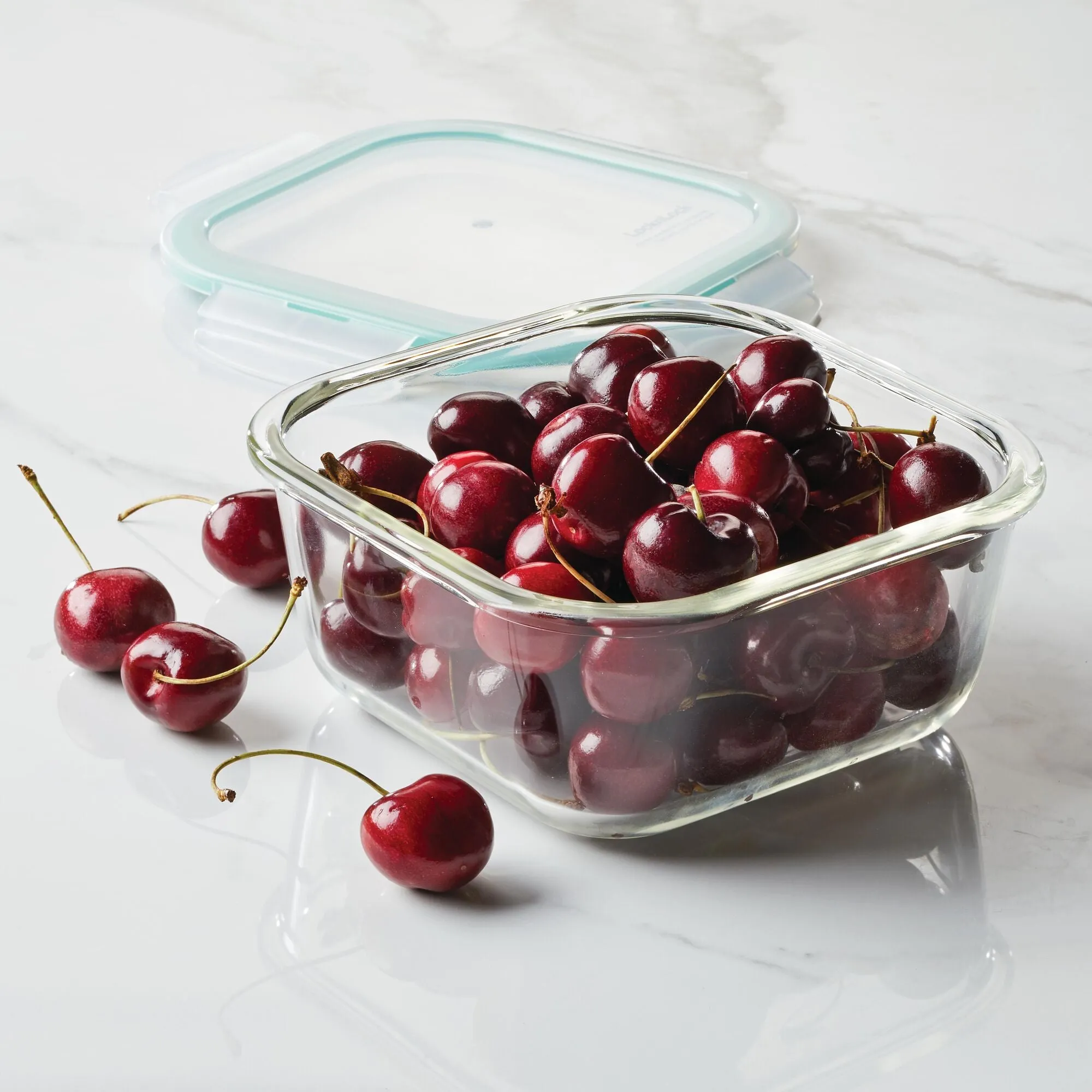 Airtight-Leakproof Borosilicate Glass 4-Piece 17-Oz. Square Container Set