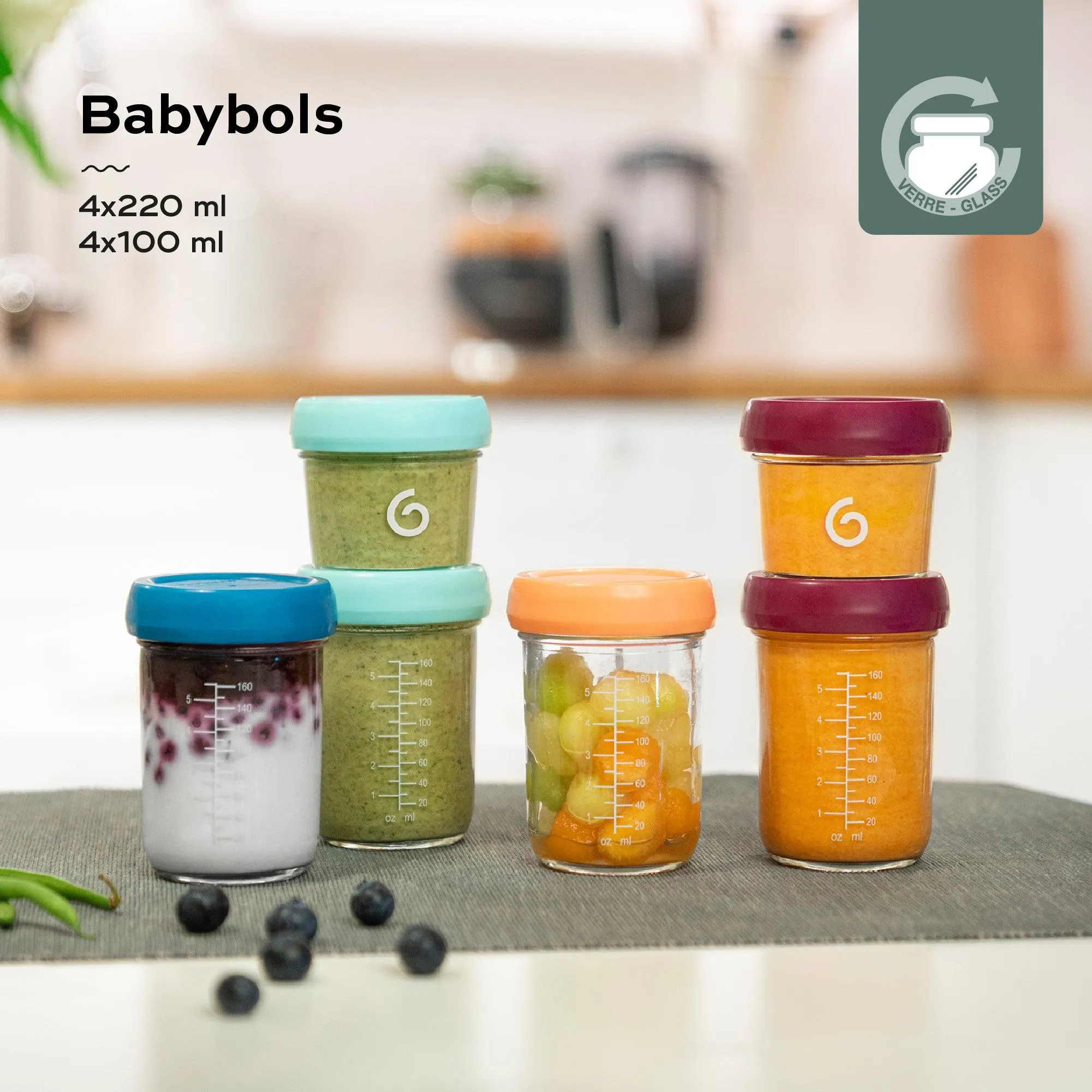 Babymoov Babybowls Glass Storage Containers Multiset of 8