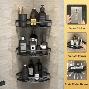 Bathroom Shelf Makeup Storage Organizer Shampoo Rack Shower Shelf Bathroom Accessories No Drill Wall Shelf