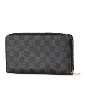 Black Louis Vuitton Damier Graphite Zippy Organizer Wallet