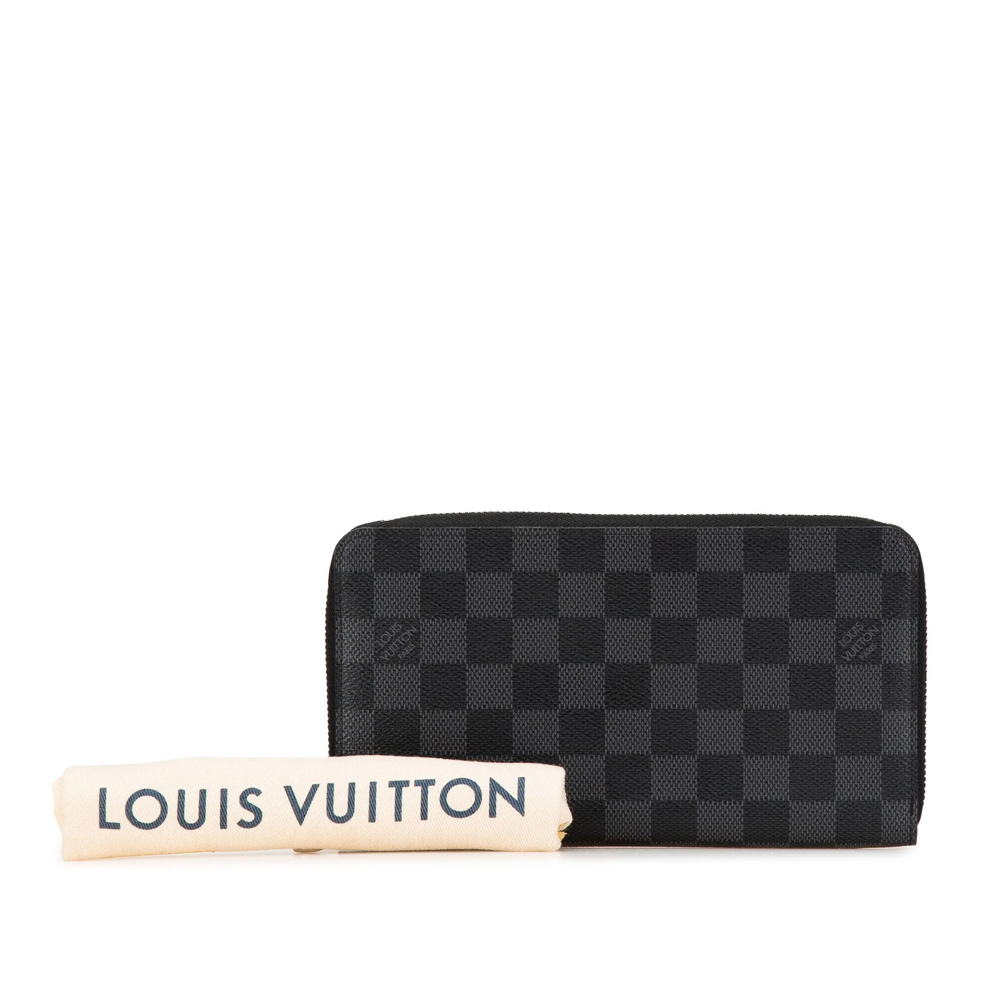 Black Louis Vuitton Damier Graphite Zippy Organizer Wallet