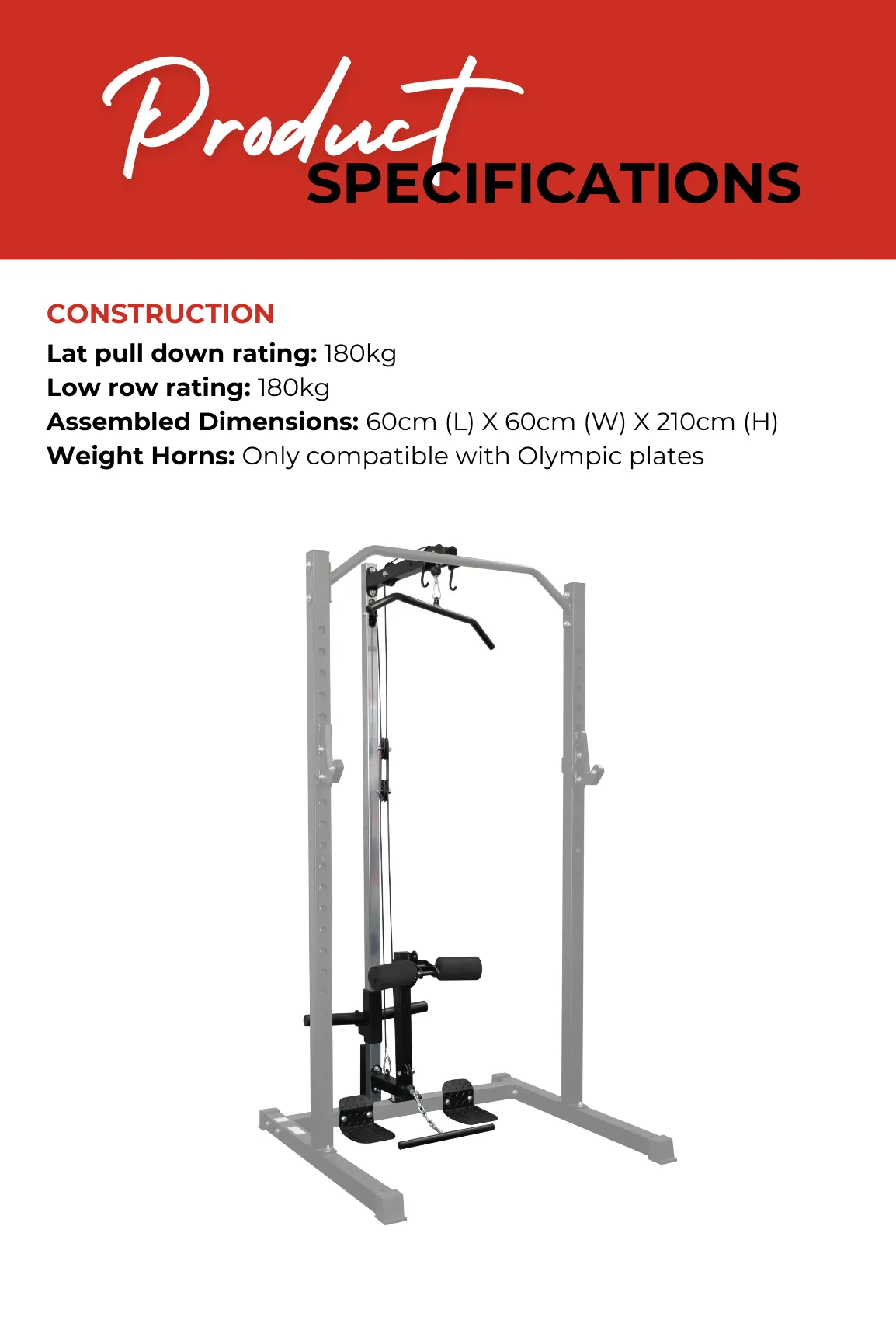 Body Iron CX/Studio Lat Pull Down / Low Row Attachment