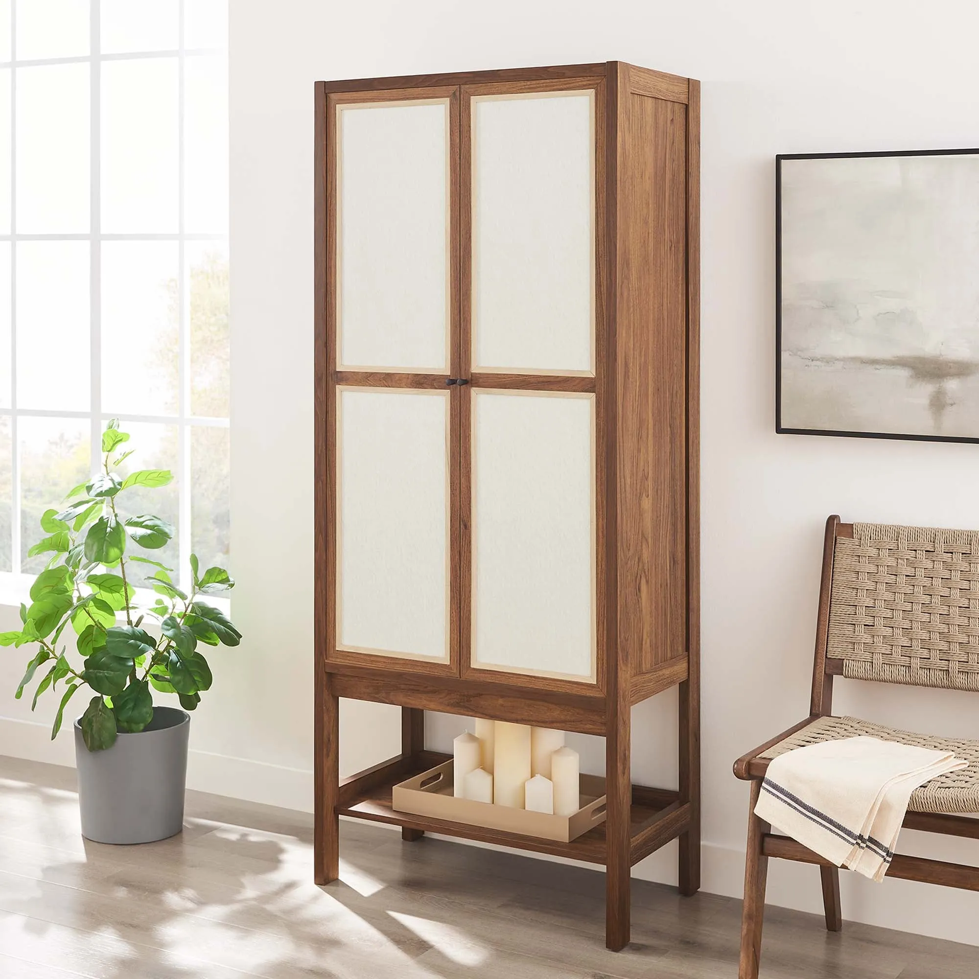 Capri Tall Wood Grain Standing Storage Cabinet by Modway