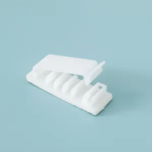 Cheston Cable Organizer Kit - 10-Piece Wire Management System | Self-Adhesive Cord Management for Wires, Charging, and Mouse Cords | White | Pack of 10