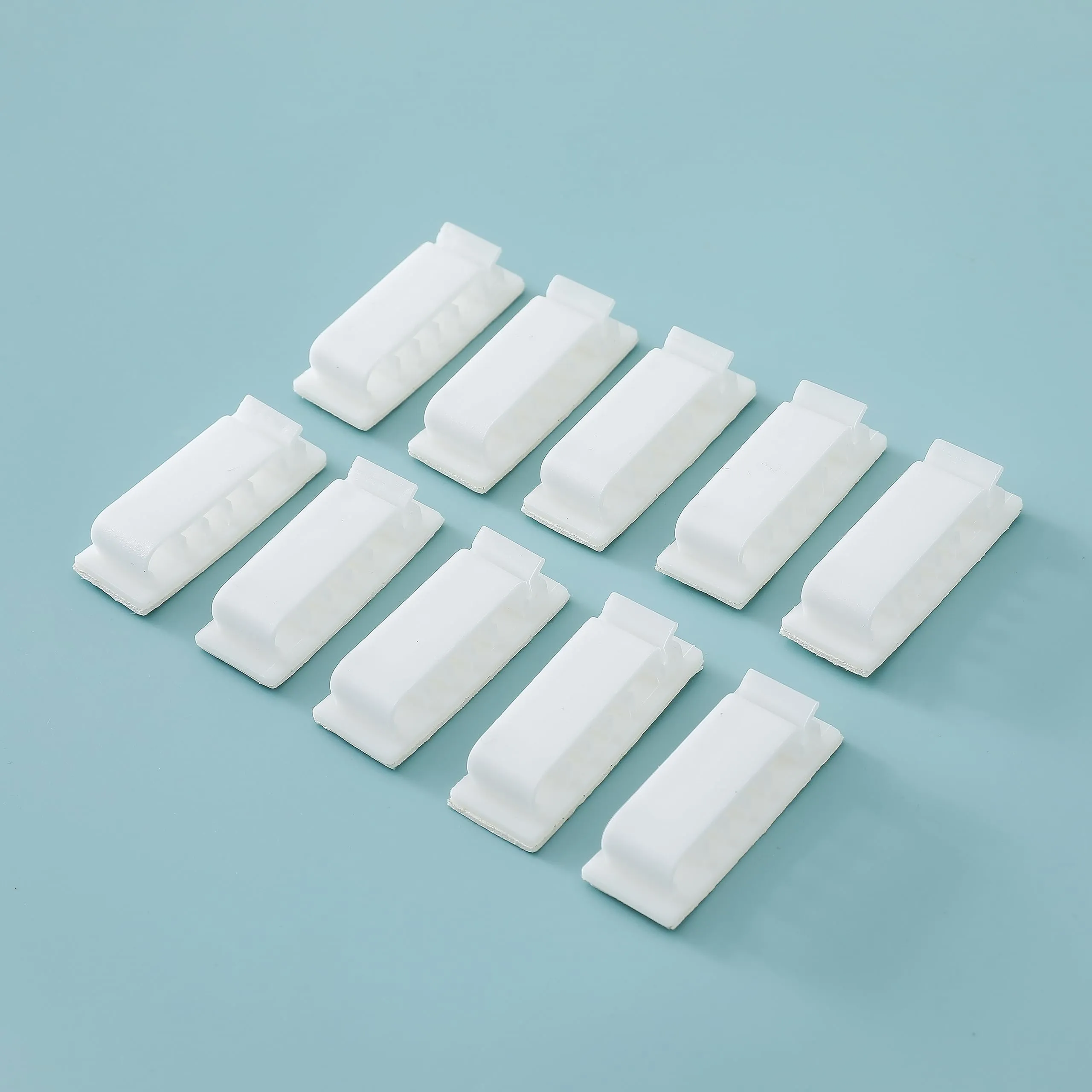 Cheston Cable Organizer Kit - 10-Piece Wire Management System | Self-Adhesive Cord Management for Wires, Charging, and Mouse Cords | White | Pack of 10