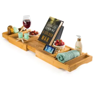 Coland Freestanding Adjustable Wood Bath Caddy