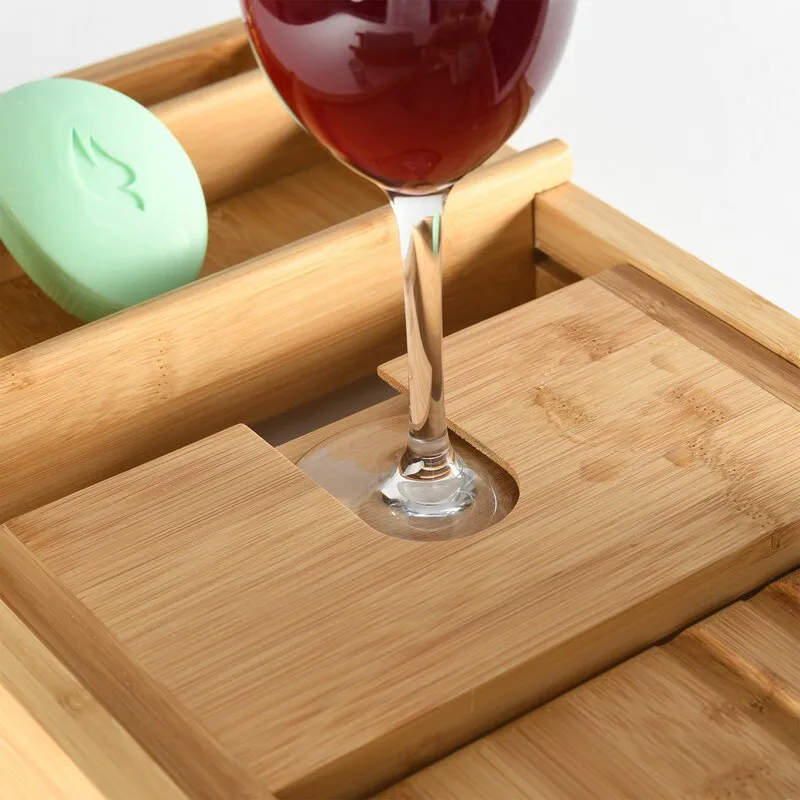 Coland Freestanding Adjustable Wood Bath Caddy
