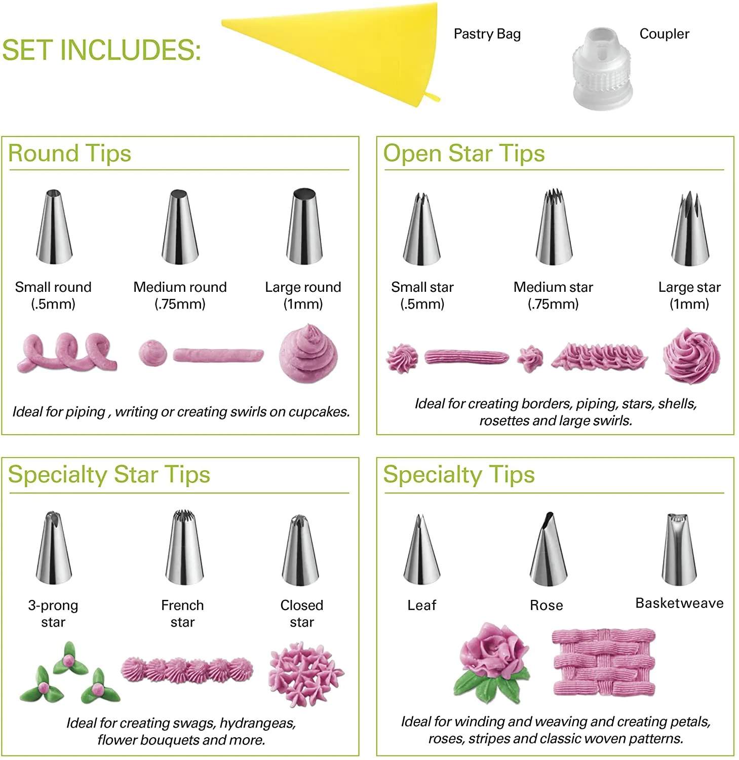 Cuisinart 13 Pieces Cake Decorating Set (Decorate cakes, cookies, desserts and much more!)