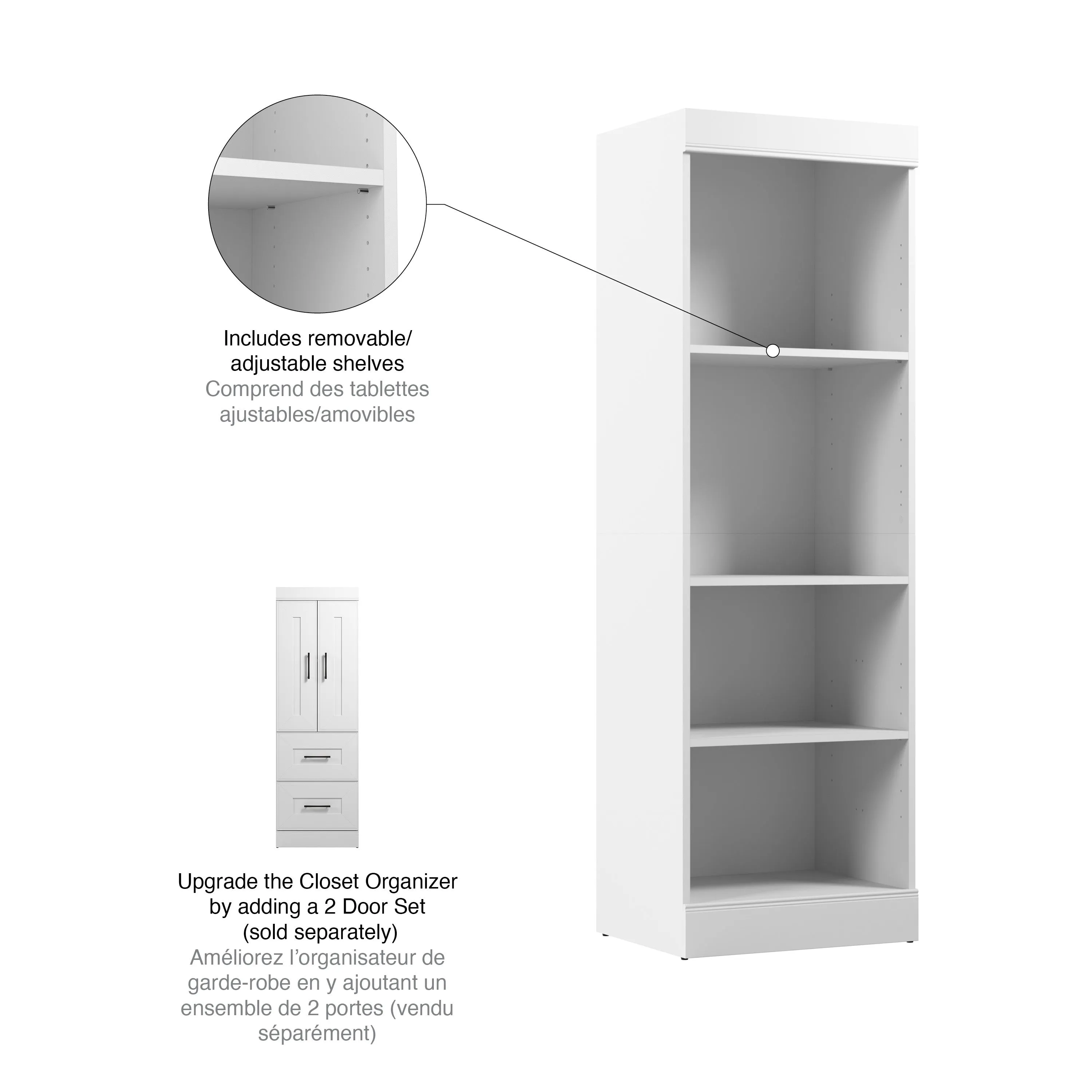 Edge 25W Closet Organizer in White