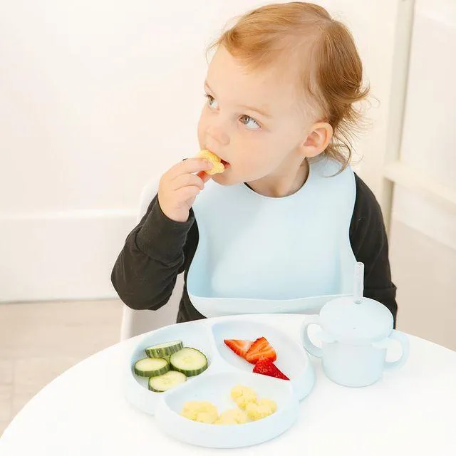Glitter & Spice Silicone Food Bib - Ice Blue