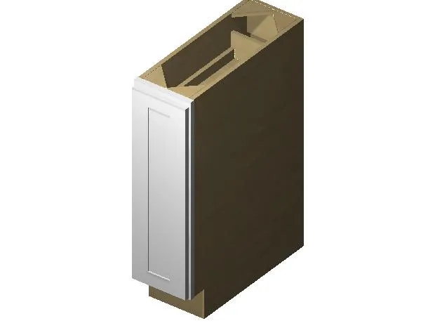 Gray Shaker 1-1/4" Overlay Spice Rack Pullout Base Cabinet 9" & 12" Wide