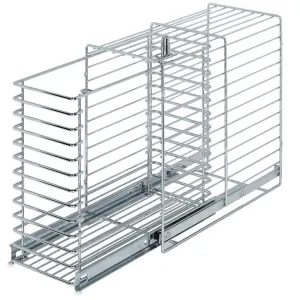 Hafele Lockable Storage Cage, Chrome Plated Base Pull-Out Under-Sink Organizer