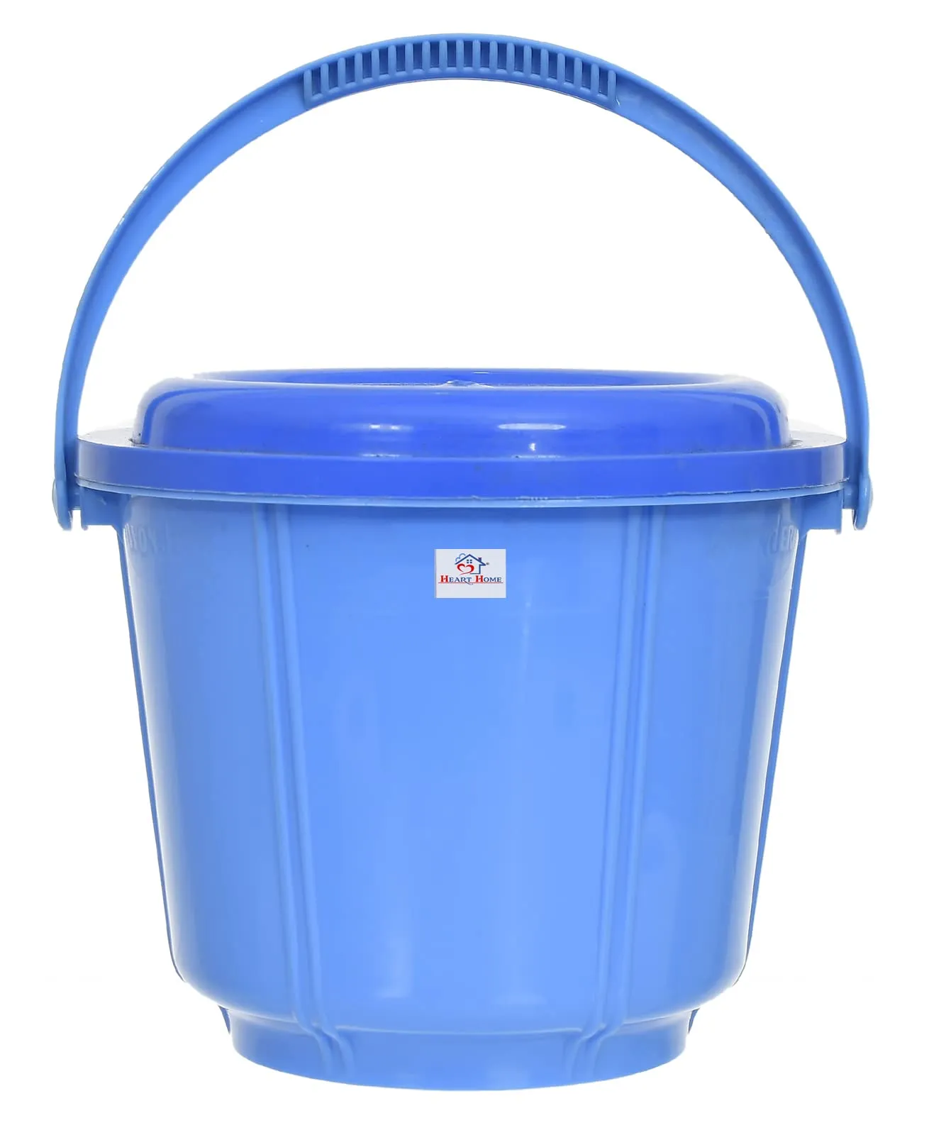 Heart Home Small Multiuses Plastic Kitchen & Pantry Storage Container/Bucket with Handle & Lid, 5 LTR.- Pack of 3 (Blue)-47HH01233