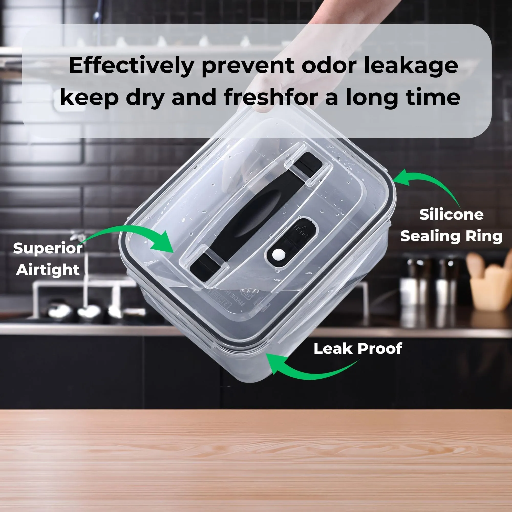 Kuber Industries 18 Pcs Food Containers | Storage Box for Fridge | Vegetable Fruit Boxes | Refrigerator Storage Box | Containers With Lid | Handheld Strainer Basket | HXP00740 | Transparent|Pack of 6