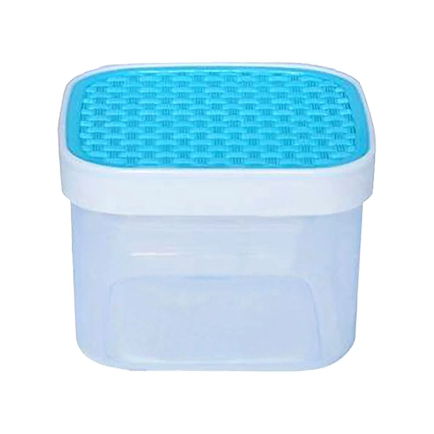 Kuber Industries Check Deisgn Lid Food Grade BPA Free Plastic Kitchen Container Set,1200ml, Set of 12 (Grey & Blue)