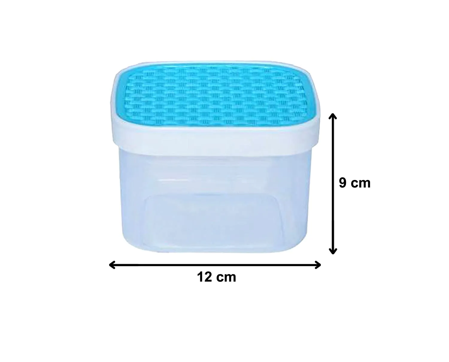 Kuber Industries Check Deisgn Lid Food Grade BPA Free Plastic Kitchen Container Set,1200ml, Set of 12 (Grey & Blue)