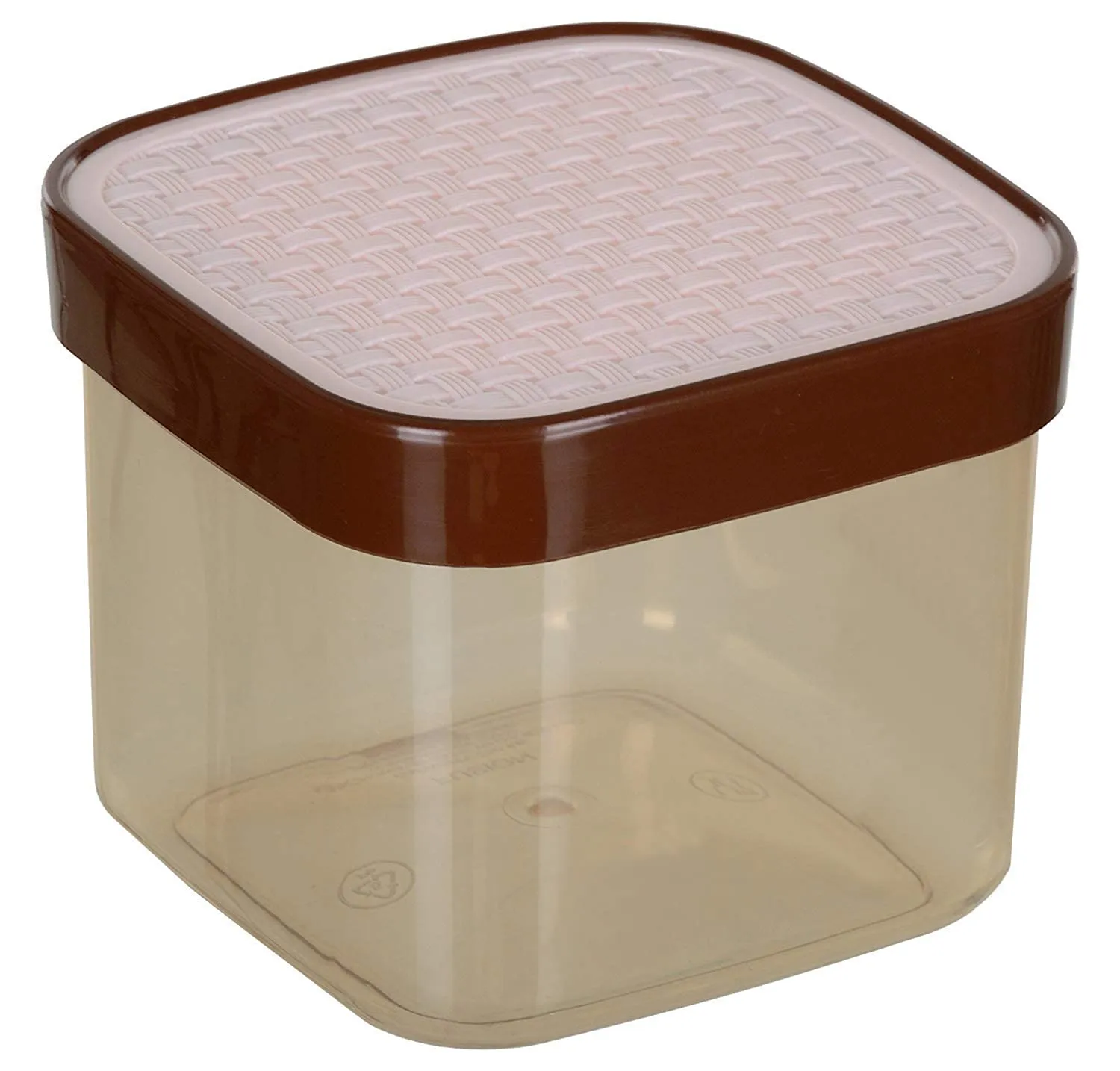 Kuber Industries Check Deisgn Lid Food Grade BPA Free Plastic Kitchen Container Set,1200ml, Set of 6 (White), Standard