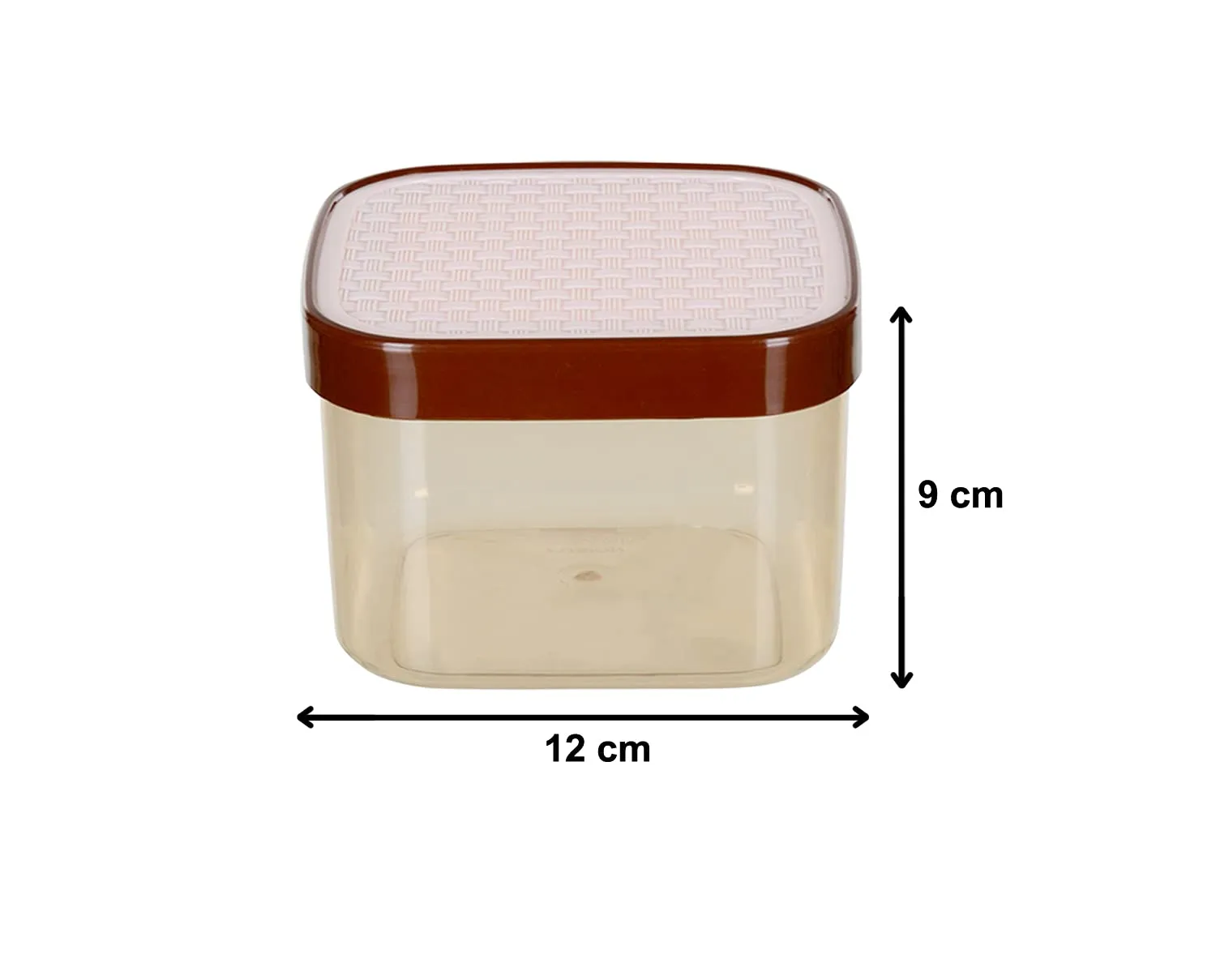 Kuber Industries Check Deisgn Lid Food Grade BPA Free Plastic Kitchen Container Set,1200ml, Set of 6 (White), Standard