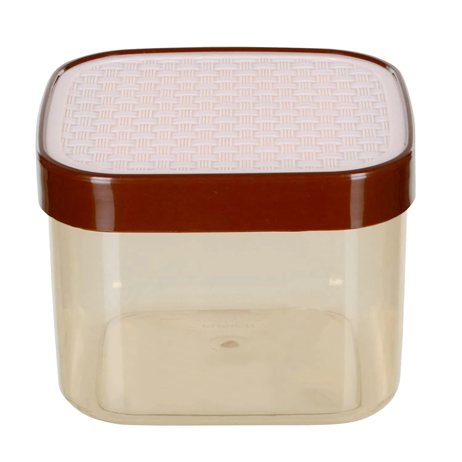 Kuber Industries Check Deisgn Lid Food Grade BPA Free Plastic Kitchen Container Set,1200ml, Set of 6 (White), Standard