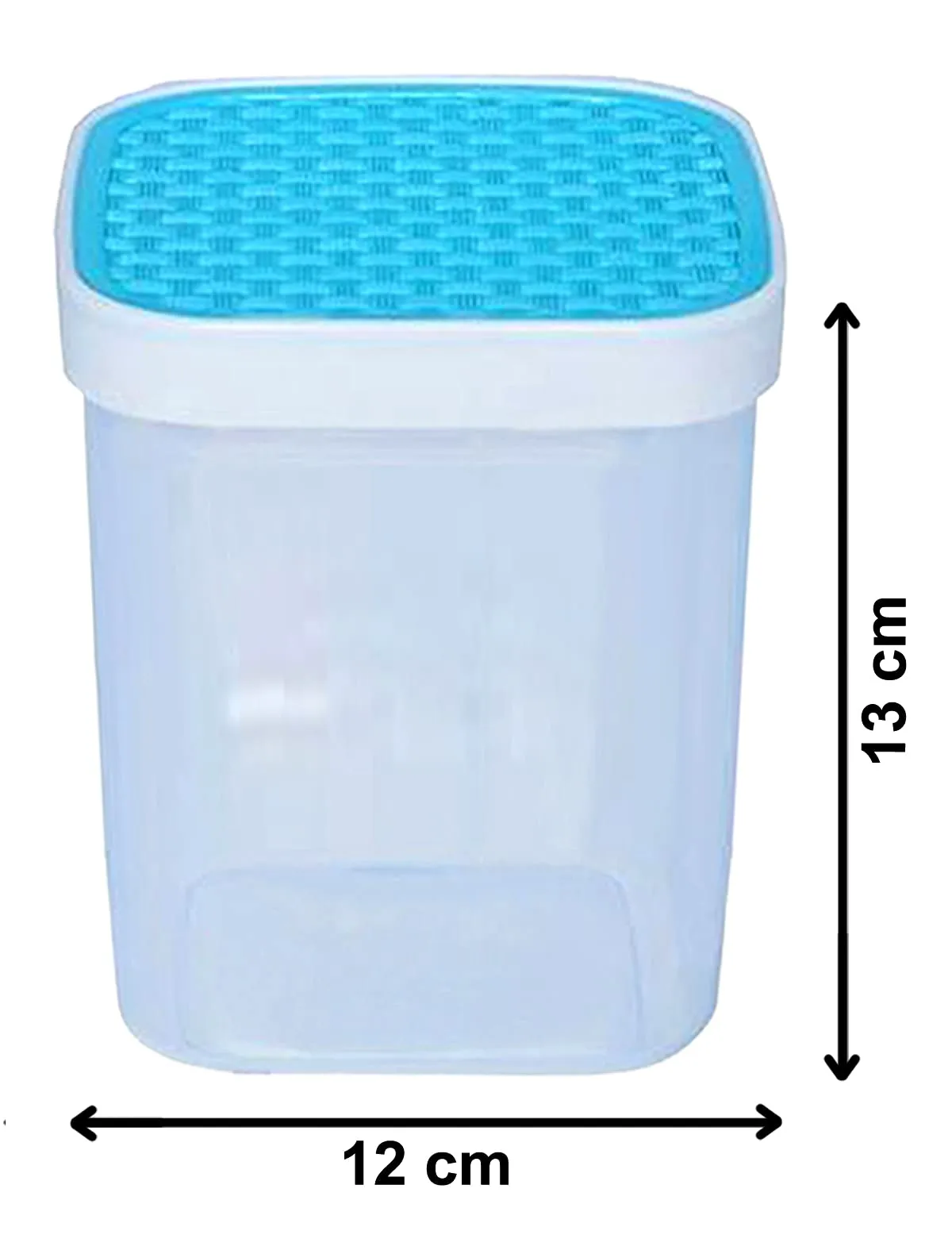 Kuber Industries Check Deisgn Lid Food Grade BPA Free Plastic Kitchen Container Set,1500ml, Set of 6 (Blue)