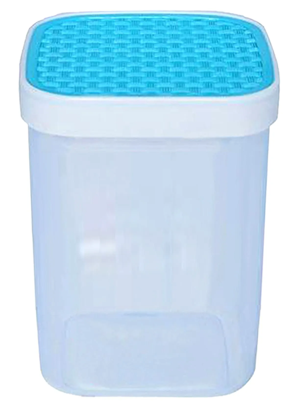 Kuber Industries Check Deisgn Lid Food Grade BPA Free Plastic Kitchen Container Set,1500ml, Set of 6 (Blue)