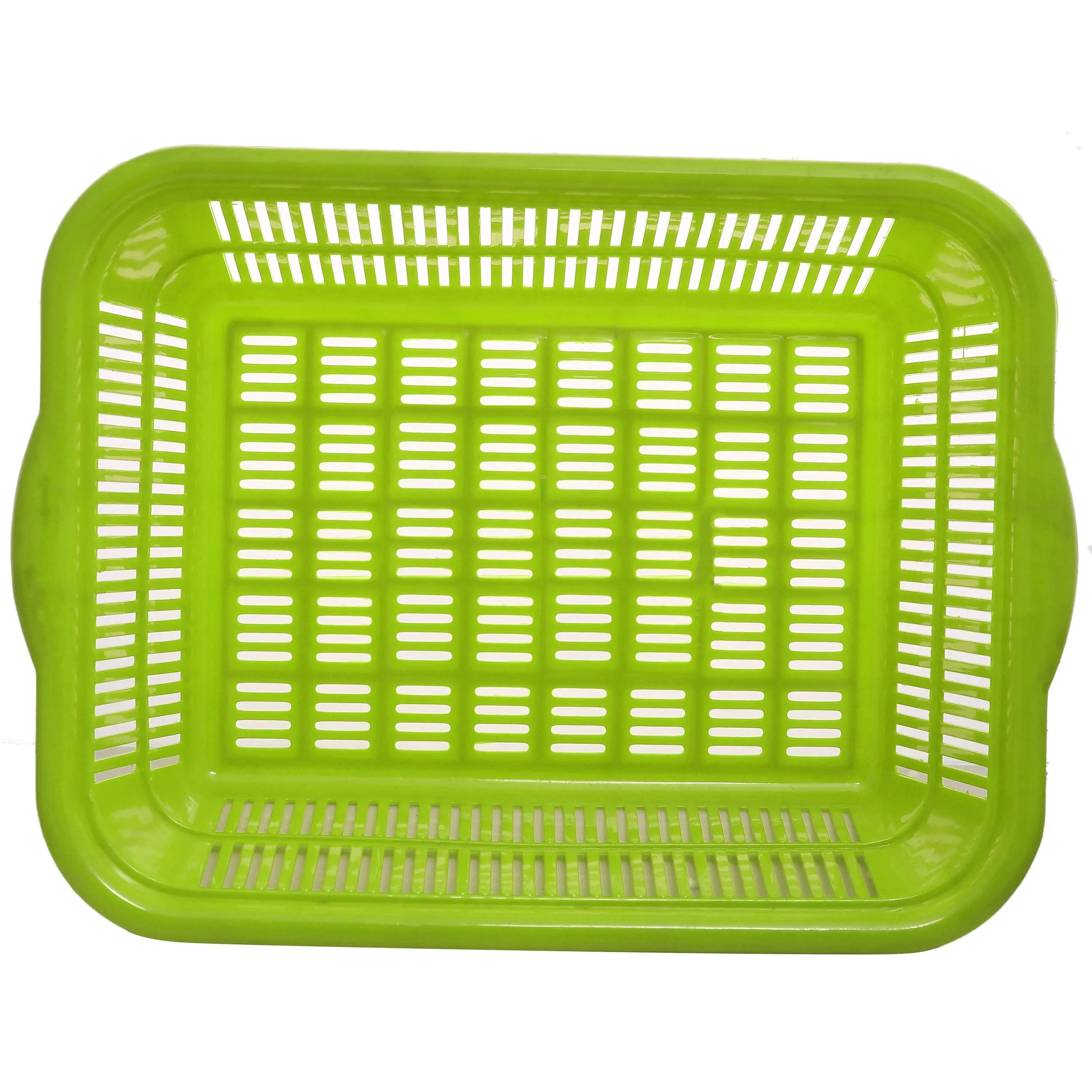Kuber Industries Plastic Kitchen Medium Size Dish Rack Drainer Vegetables and Fruits Washing Basket Dish Rack Multipurpose Organizers (Green)-KUBMART1690